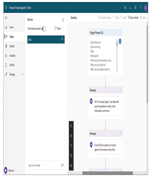 Create powerful chatbots by using a guided, no-code graphical interface – Describe the business value of Power Platform